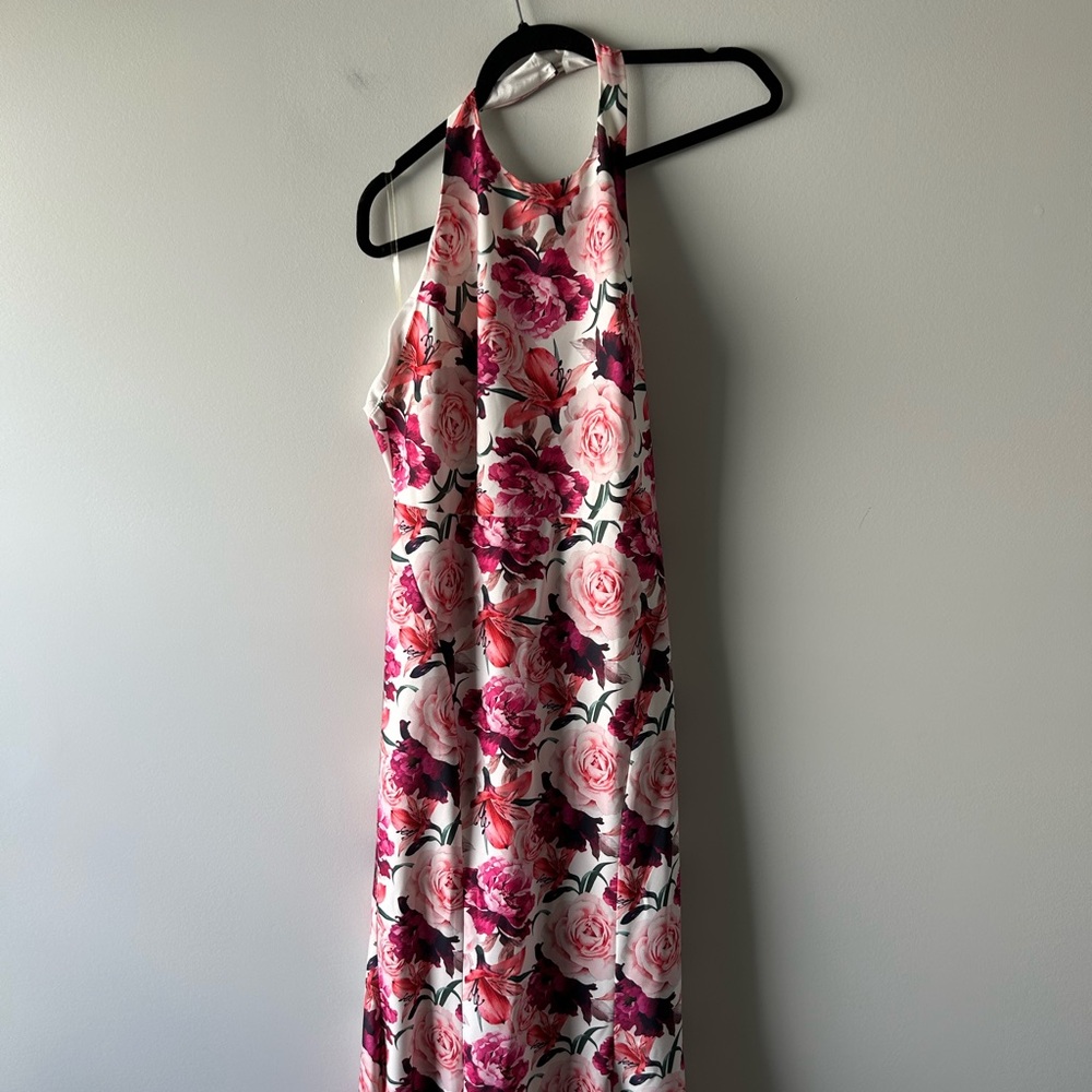 L’Atiste floral printed halter style long dress